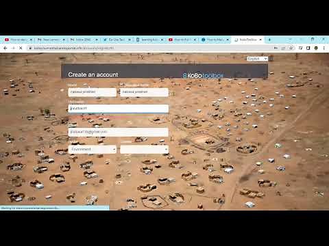 creating an account on kobo tool box