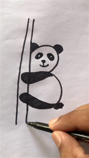 How to draw a cute panda from letter B | Easy letter drawing #cutepanda #art #easydrawing