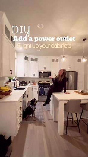 Easy Cabinet Power Outlet Install Tutorial | DIY Kitchen Lighting