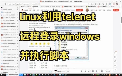 linux利用telenet远程登录windows并执行脚本