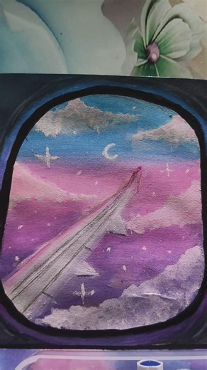 Acrylic painting aeroplane window #acrylicpainting #art #shorts #ytshorts #BHAVIKA