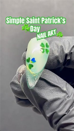 Simple Saint Patrick’s Day Nail Art☘️ #nailart #nails #stpatricksdaynails