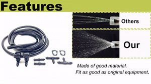 Front Windshield Washer Nozzles Kit replacement for 08-11 Ford Focus 07-11 Ford Edge 07-10 Lincoln MKX Washer Jet and Fluid Hose with Connector Replaces OEM # 7T4Z-17603-A 8S4Z-17603-AA,8S4Z17603AA