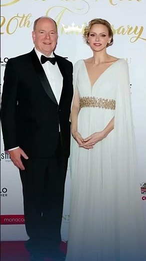 Charlene shines at the Monaco Christmas Ball in a magnificent white dress ✨ #RoyalFashion #Monaco