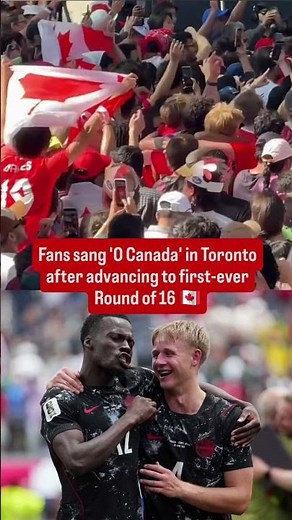 Canada Fans Belt Out "O Canada" After Reaching the Round of 16 🇨🇦⚽️ #worldcup #canada