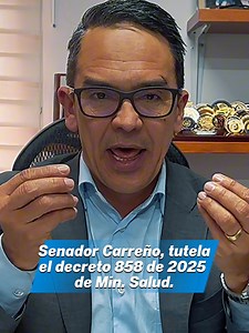 SENADOR JOSÉ VICENTE CARREÑO, #TUTELA EL DECRETO 858 de 2025 DEL MINISTERIO DE SALUD DEL GOBIERNO #PETRO. Ante la expedición del decreto 858 del 30 de julio de 2025, donde se pone en riesgo el sistema especial de salud de las Fuerzas Militares y de Policía, he presentado tutela para la protección del derecho a la salud de todos los miembros del sistema de salud. A la fecha existe una norma vigente que regula el sistema especial de salud de las #FuerzasMilitares y de #Policía que muy merecido lo 