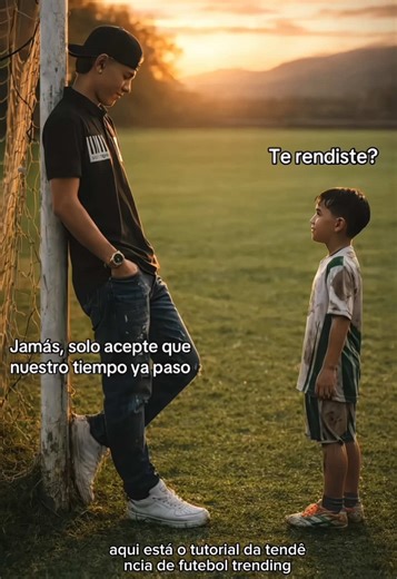 por que te rendiste si te gustaba tanto jugar No pequeña, solo acepté que nuestro tiempo en el fútbol ya pasó cómo crear un tutorial que responda a las acusaciones de rendirse, recalque que no se abandona el sueño, solo se acepta el paso del tiempo y genere empatía en quienes tuvieron sueños deportivos o extrañan la juventud cómo crear un tutorial de fotos de enfrentamiento visual con tu yo de niño como futbolista cómo crear un tutorial para hacer fotos de enfrentamiento visual con tu yo de niño