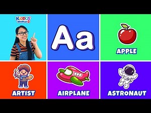 Learning 4 Words ABC Flash Cards - Miss V Teaching Baby First Words and ABCD Alphabets for Toddlers