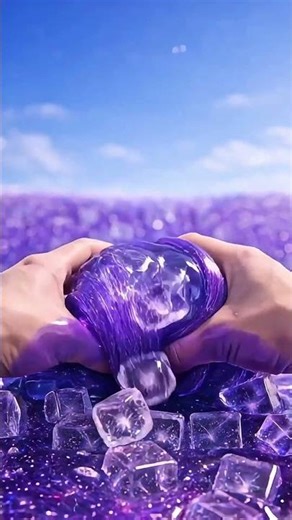 Galaxy Slime & Ice Cubes ❄️✨ Oddly Satisfying ASMR Crunch #shorts