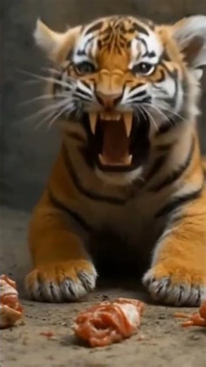 Aggressive Baby Tiger in Action #wildlife #shorts #shortfeed #viral #animals #wildanimals #short