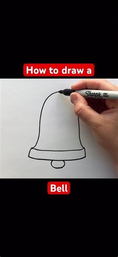 How to draw a bell 🔔✏️ #shorts #bell #christmas #howtodraw #drawing #draw #drawingtutorials #fun