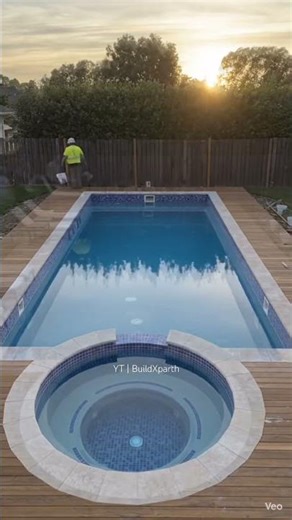 Bulid a luxurious swimming pool in the garden | BuildXparth