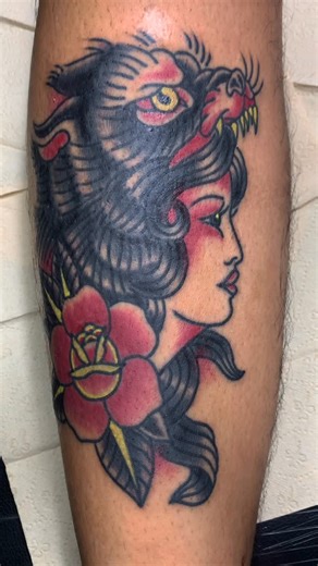 old school tattoo bali on Instagram: "Pin up american wolf girl .... ♠️♦️♣️♥️ North_ink Artwork & tattoo Info & booking 👉 DM #americanstyle #americantattoo #tattoobali #oldschooltattoo #pinuptattoo"