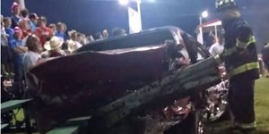 Demolition derby car drives into crowd at Du Quoin State Fair