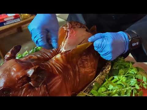 How to carve a whole roast pig