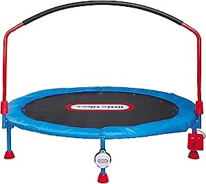 Little Tikes 4.5 ft Lights 'n Music Trampoline for Kids with LED Lights, Bluetooth, Foldable with Safety Handle, Indoor Outdoor- Toy Gifts for Toddlers Boys Girls Ages 3 4 5 6+ Year Old