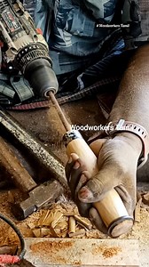 #chisel handle whole ##carpenter tools making #wooden handle #woodworkers ideas #carpentery skill #woodworkers #Craft work #instagram #facebook #shorts | Murali Dharans