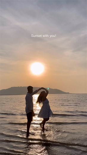 ɴɪᴋᴋɪ❣️ on Instagram: "Sunset with you♥️🧿 [ beach, couple, couple goals, beach vacation, soulmate, love life, love, sunset, trending, trending reels, viral, reels, explore, sea, beach sunset, romantic ] #couplegoals #trendingreels #1million #soulmate #sunset"