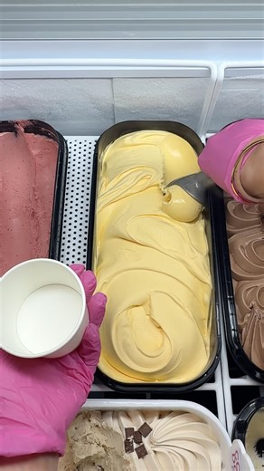 Mango ice cream scoop in a cup! #dessert #gelato #icecreamshop #foodlover #tasty #yummy #tudors