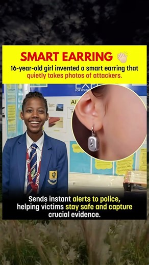 16-Year-Old Girl Invents Smart Safety Earring 😲#innovation