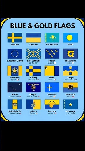 Countries & Regions With Blue and Gold Flags 💙💛🌍