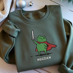 Frog Knight Embroidery Design Huzzah, Funny Frog Warrior Machine Embroidery File, Medieval Meme Frog Stitch Pattern - Etsy