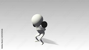 3d cg man sport squat スクワット 運動 アニメーション