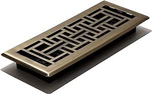 Decor Grates AJH412-A Oriental Floor Register, 4x12 Inches, Antique Brass Finish