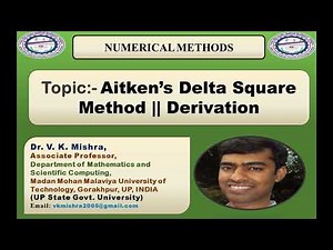Aitken’s Delta Square Method || Derivation