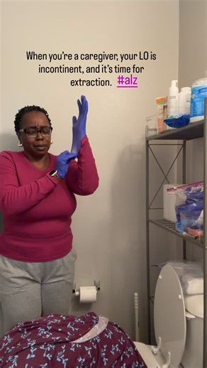 Gertrude Jordan on Instagram: "Incontinence usually occurs within the middle to late stages of Alzheimer’s. Your LO loses their ability to remember when to go, where the bathroom is, and remember HOW to go to the bathroom. As caregivers, these changes are often difficult to accept and pose an even greater challenge when we have to change sheets, use disposable underwear, and extract bowels. I remember the first time I had to help Mommy use the bathroom. I threw up in a bag. 😩 It’s easier now. �