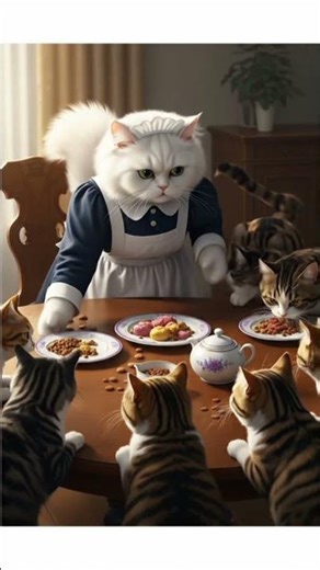 maid cat cooking
