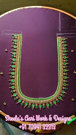 Simple aari work blouse design for beginners