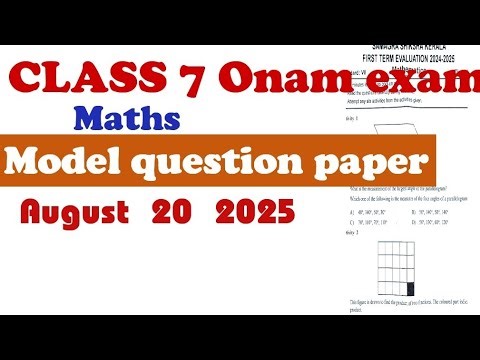 Class 7 maths onam exam model question paper with answers #classsevebonamexam #first term exam