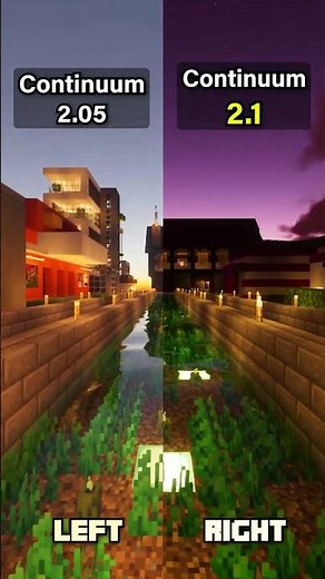 Minecraft Shaders: Continuum 2.0.5 vs 2.1 #shorts