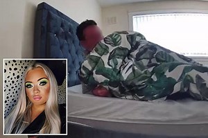 CCTV footage catches intruder sleeping in bed