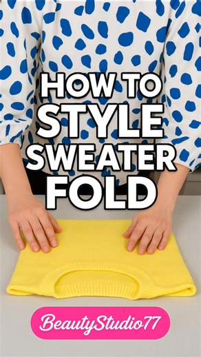 147 reactions · 15 shares | Fold Your Sweater Like a Fashion Pro!  No more messy closets — just style, speed, and smart storage! Learn this super easy sweater folding trick that keeps your wardrobe neat and saves space in seconds.  #sweaterfolding #FashionHacks #ClosetOrganization #spacesavingtips #WinterWardrobe #StyleInSeconds #HomeOrganization #foldingtips #USAStyle #fashionreels #closetgoals #organizewithme #BeautyStudio77 Vinod Kumar | Vinod Kumar | Facebook
