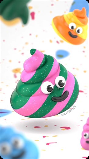 Mora Vieytes • 3D Art & Type on Instagram: "Rainbow poop 💩 Easy way to make a 3D poop, but with a colorful twist because why not? 😉 And remember to keep your gut happy and healthy 🌈 TOOLS NomadSculpt | IPad Pro 11” | shader & final 3D scene made in 3Ds Max #3dillustration #3dart #ipadpro #ipadart #nomadsculpt #poop #cute #colorsplash #stylizedart"