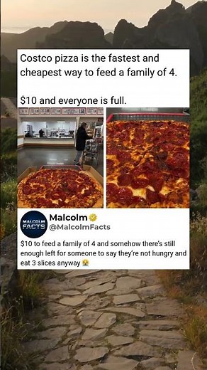 Costco pizza is the fastest and cheapest way to feed a family of 4. $10 and everyone is full.