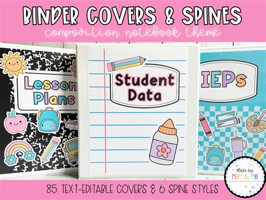 Editable Composition Notebook Binder Covers: Teacher Classroom Decor (digital Download) - Etsy