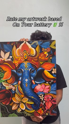 #ganesha #reelsfbシ #canvaspainting #artist #art #ganpatibappamorya | Aditya Midda Art