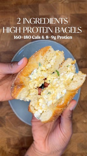 2 ingredients high protein bagel recipe #healthyrecipes #easyrecipe #breakfastideas