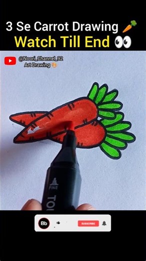 3 Easy Carrot Drawings 🥕 | Simple Vegetable Drawing Ideas | Step by Step Art