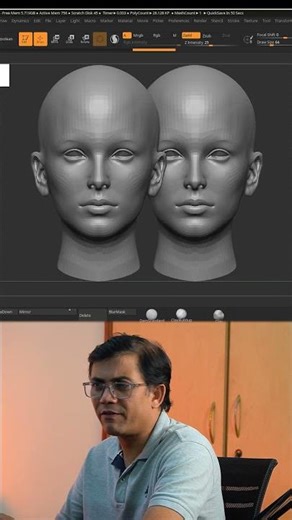 Perspective vs orthographic view in ZBrush #reinsacademy #vishalrein