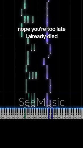 Nope You're Too Late — I Already Died piano tutorial (Easy)