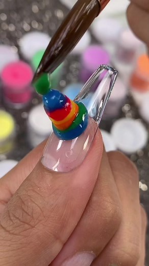 Experiment: Stacking Acrylic Beads 🤣💅🏽 #nails #nailtutorial #acrylicnails #nailart #satisfying