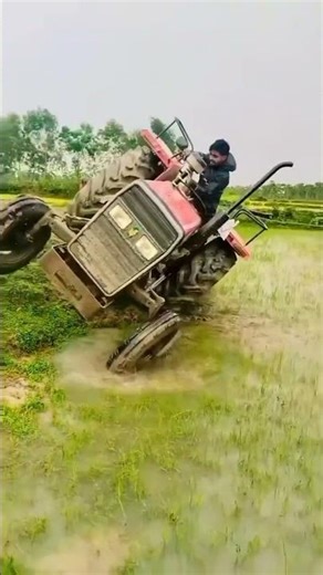 Tractor Driver Tried a Crazy Jump 🚜💥🤣 #tractor #tractorfails #tractorstuck