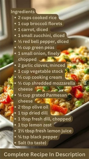 Lemon Dill Vegetable Rice Casserole Recipe by What Shall I Cook