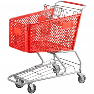 Regency Red Plastic Grocery Cart - 7.4 Cu. Ft.