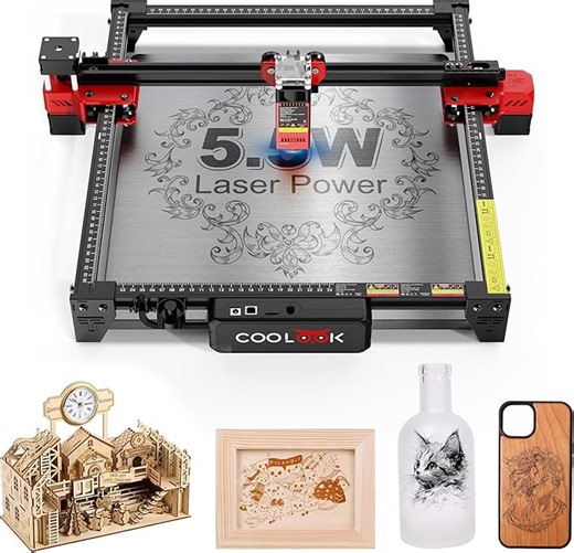 Laser Graviermaschine, 5.5 W Laser-Ausgangsleistung, Hochpräziser Lasergravur Maschine,Offline-Steuerung über App,Gravurwerkzeug für Metall, Holz, Acryl, Glas, Arbeitsbereich 300×300 mm