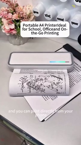 Portable Thermal Wireless Printers for Home Use, Inkless-Bluetooth-Printer Support for 8.5"x11" US Letter & A4 Size Thermal Paper Compatible with iOS, Android & Laptop for Tattoo,Travel,Office,Black